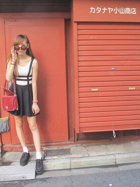「UNKNOWN.（アンノウン）のアイテム（スカート、ブラック系）」を使った、Ve さん（レディース・165cm）の夏コーディネート