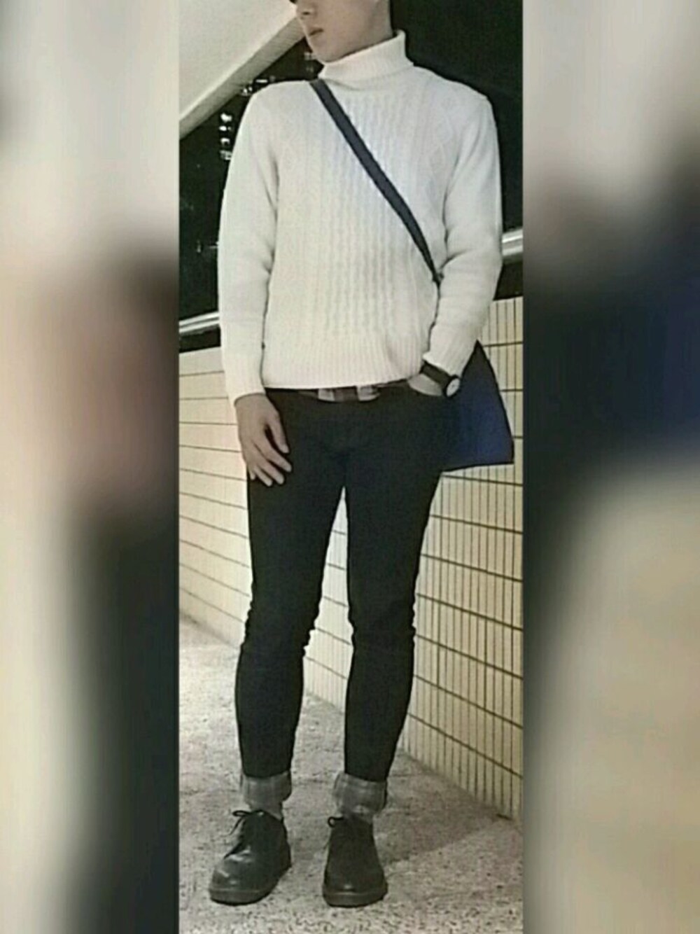「cool look、GU、LEE、冬」｜「LeeのLee×JS LEENS  /リー  別注 #（デニムパンツ、ブルー系）」を使った、TACYRE_JJさん（メンズ・176cm）の秋コーディネートの1枚目の写真