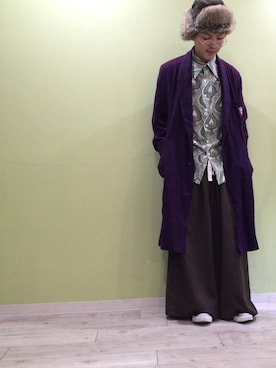「no brand（ノーブランド）のアイテム（帽子、グリーン系）」を使った、yutaさん（メンズ）の冬コーディネート