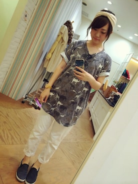 「動物モチーフ」｜「アイテム（その他シューズ）」を使った、さっきーさん（レディース・155cm）の夏コーディネート