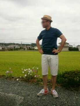 「GLOBAL WORK（グローバルワーク）のアイテム（ポロシャツ）」を使った、カホンさん（メンズ・169cm）の夏コーディネート