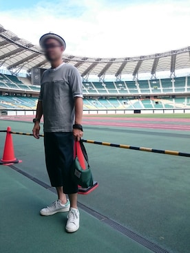 「quenere（カーネル）のアイテム（帽子）」を使った、カホンさん（メンズ・169cm）の夏コーディネート