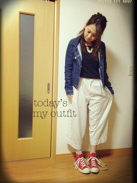 「黒ニット」｜あーちむ☻さん（レディース・158cm）の秋コーディネート