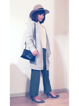 「CELINE」｜「アイテム（ダウンジャケット/コート）」を使った、ma☺︎さん（レディース・155cm）の秋コーディネート