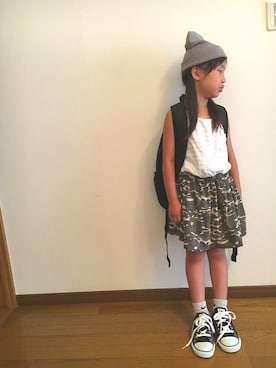 「学校こーで」｜「アイテム（その他）」を使った、あーやさん（キッズ・120cm）の夏コーディネート