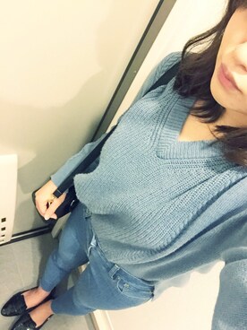 「切りっぱなし」｜「アイテム（バレエシューズ）」を使った、p i  ♡さん（レディース・159cm）の冬コーディネート
