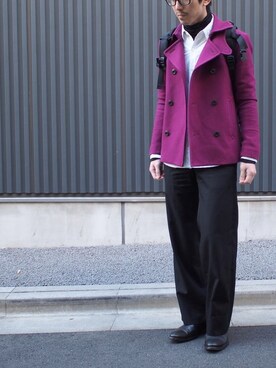 「アイテム（ピーコート、ピンク系）」を使った、TMRさん（メンズ・173cm）の秋コーディネート