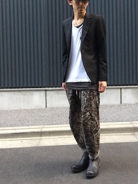 「N4（エヌフォー）のアイテム（トップス）」を使った、TMRさん（メンズ・173cm）の秋コーディネート