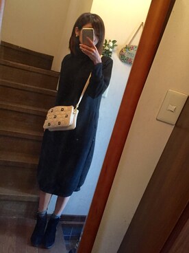 「Aco Design（アコデザイン）のアイテム（ワンピース）」を使った、imokoさん（レディース・165cm）の秋コーディネート