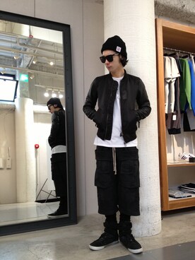 「L.H.P（エルエイチピー）のアイテム（MA-1）」を使った、shintaro itoさん（メンズ・173cm）の冬コーディネート
