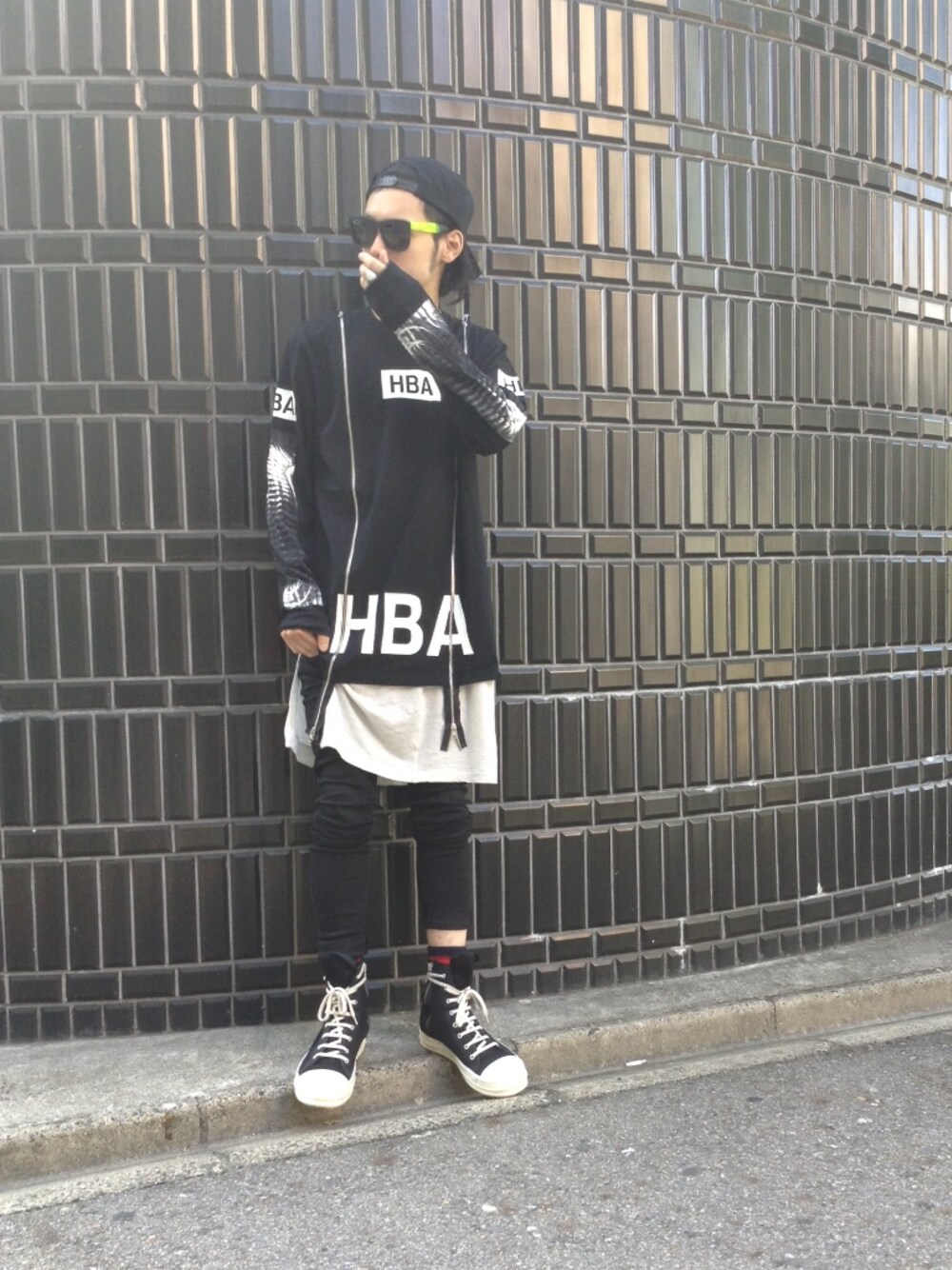 「ストリート、モード、HOOD BY AIR、L.H.P」｜「A.D.S.R.のLHP/エルエイチピー/ADSR/エーディーエスアール/ATKINS（サングラス、グリーン系）」を使った、shintaro itoさん（メンズ・173cm）の夏コーディネートの1枚目の写真