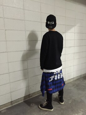 「DRKSHDW by RICK OWENS（ダークシャドウ バイ リックオウエンス）のアイテム」を使った、shintaro itoさん（メンズ・173cm）の秋コーディネート