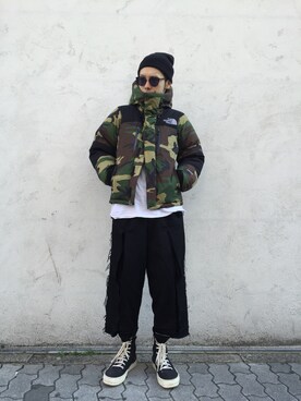「DRKSHDW by RICK OWENS（ダークシャドウ バイ リックオウエンス）のアイテム」を使った、shintaro itoさん（メンズ・173cm）の冬コーディネート