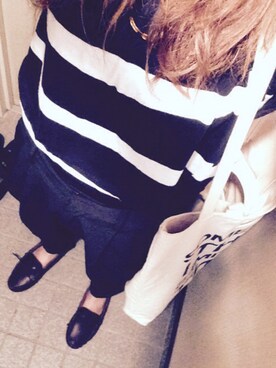 「ZARA（ザラ）のアイテム（タンクトップ、ホワイト系）」を使った、HIROKAさん（レディース・163cm）の秋コーディネート