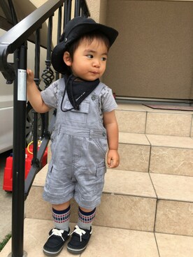 「コムサ」｜「アイテム（帽子）」を使った、SHOkunさん（キッズ・90cm）の夏コーディネート