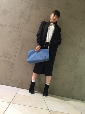 「AZUL by moussy（アズールバイマウジー）のアイテム（MA-1）」を使った、na◇miさん（レディース・150cm）の春コーディネート