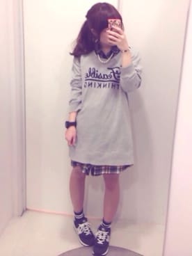 「PAGEBOY（ページボーイ）のアイテム（シャツワンピース）」を使った、りなこさん（レディース・157cm）の冬コーディネート