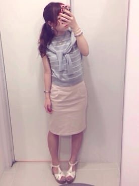 「PAGEBOY（ページボーイ）のアイテム（アンサンブル）」を使った、りなこさん（レディース・157cm）の夏コーディネート