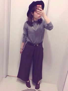 「ウエストイン」｜「アイテム（ワンピース/ドレス）」を使った、りなこさん（レディース・157cm）の冬コーディネート