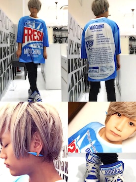 「アイテム（ピアス（両耳用）、ブルー系）」を使った、xoxoさん（メンズ・167cm）の秋コーディネート