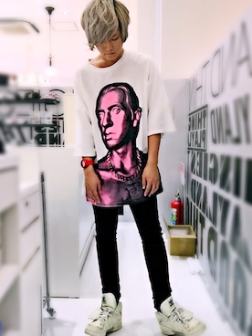 「アイテム（ピアス（両耳用）、ブルー系）」を使った、xoxoさん（メンズ・167cm）の秋コーディネート