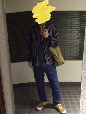 「The DUFFER of ST.GEORGE（ザダファーオブセントジョージ）のアイテム（MA-1）」を使った、CAMELさん（メンズ・161cm）の秋コーディネート