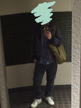 「The DUFFER of ST.GEORGE（ザダファーオブセントジョージ）のアイテム（MA-1）」を使った、CAMELさん（メンズ・161cm）の秋コーディネート