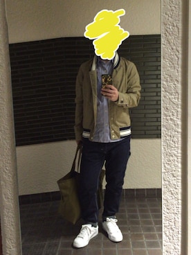「The DUFFER of ST.GEORGE（ザダファーオブセントジョージ）のアイテム（ブルゾン）」を使った、CAMELさん（メンズ・161cm）の秋コーディネート