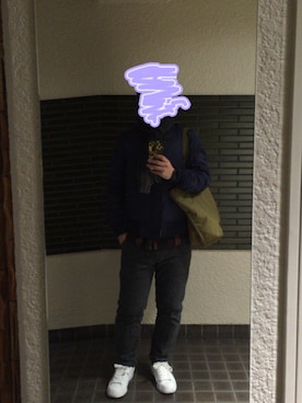 「The DUFFER of ST.GEORGE（ザダファーオブセントジョージ）のアイテム（MA-1）」を使った、CAMELさん（メンズ・161cm）の冬コーディネート