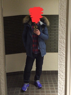 「The DUFFER of ST.GEORGE（ザダファーオブセントジョージ）のアイテム（ダウンジャケット/コート）」を使った、CAMELさん（メンズ・161cm）の冬コーディネート