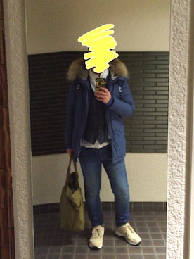 「The DUFFER of ST.GEORGE（ザダファーオブセントジョージ）のアイテム（ダウンジャケット/コート）」を使った、CAMELさん（メンズ・161cm）の冬コーディネート