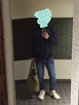 「The DUFFER of ST.GEORGE（ザダファーオブセントジョージ）のアイテム（MA-1）」を使った、CAMELさん（メンズ・161cm）の冬コーディネート