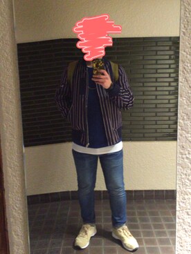 「The DUFFER of ST.GEORGE（ザダファーオブセントジョージ）のアイテム（MA-1）」を使った、CAMELさん（メンズ・161cm）の冬コーディネート