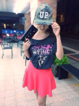 「skirt」｜「アイテム（キャップ）」を使った、Morllyさん（レディース・161cm）の夏コーディネート