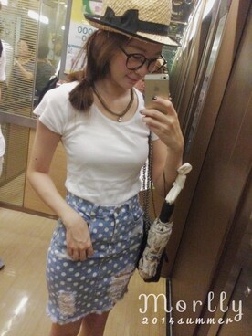 「skirt」｜「アイテム（キャップ）」を使った、Morllyさん（レディース・161cm）の夏コーディネート
