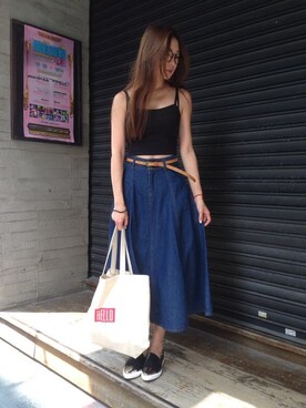 「skirt」｜「アイテム（モカシン/デッキシューズ）」を使った、Morllyさん（レディース・161cm）の秋コーディネート