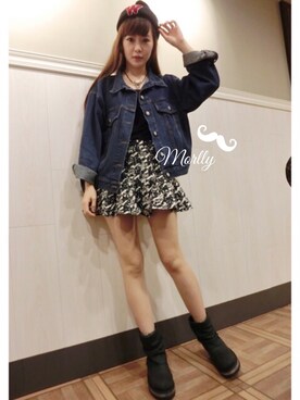 「skirt」｜「アイテム（ニットキャップ/ビーニー）」を使った、Morllyさん（レディース・161cm）の秋コーディネート