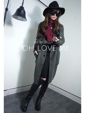 「gray」｜「アイテム（ピーコート）」を使った、Morllyさん（レディース・161cm）の冬コーディネート