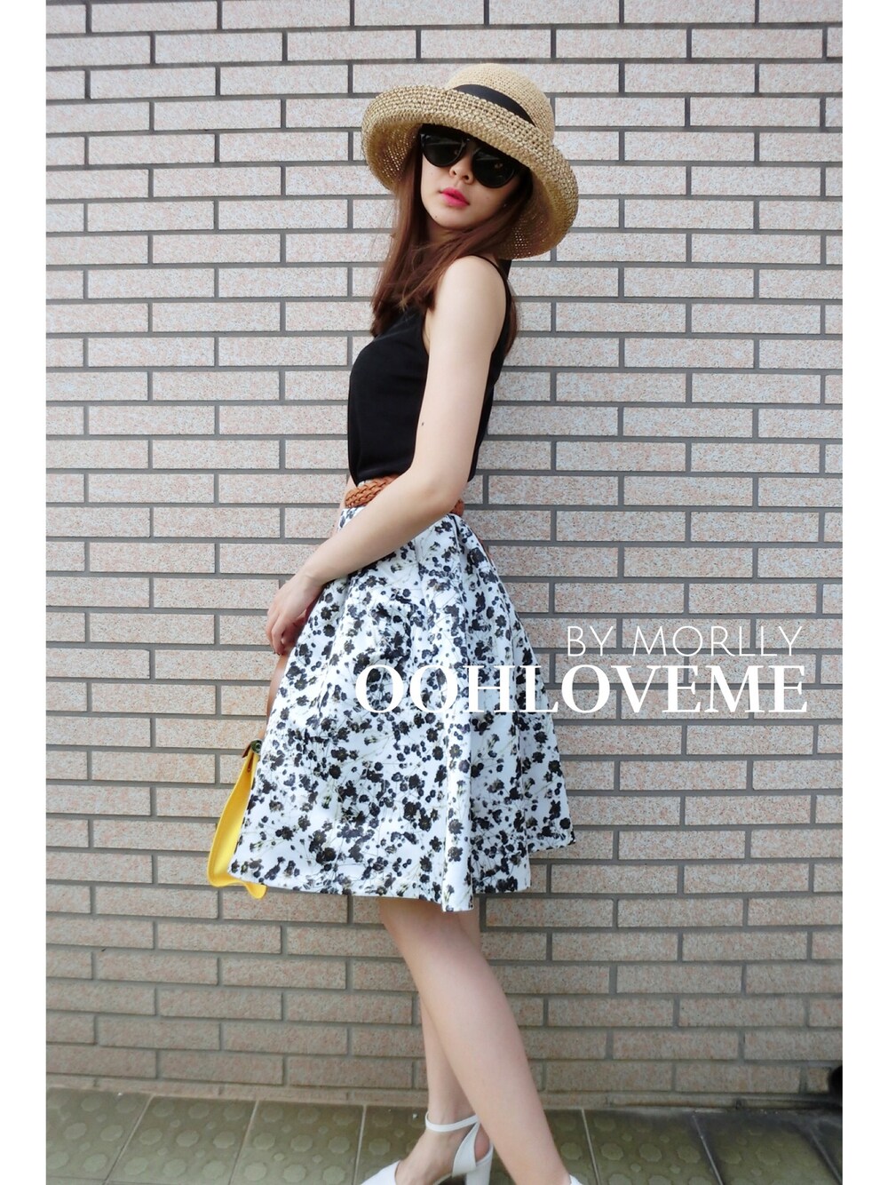 「OOHLOVEME、morlly、spring、花柄、daily look、ootd、outfit、fashion、street、lady」｜「OOHLOVEMEのアイテム（スカート、その他）」を使った、Morllyさん（レディース・161cm）の春コーディネートの1枚目の写真