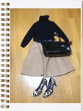「Yves Saint Laurent rive gauche（イヴサンローランリヴゴーシュ）のアイテム（バッグ）」を使った、くんちゃんさん（レディース・154cm）の秋コーディネート