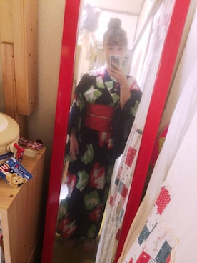 「淀川花火大会」｜moekaさん（レディース・155cm）の夏コーディネート