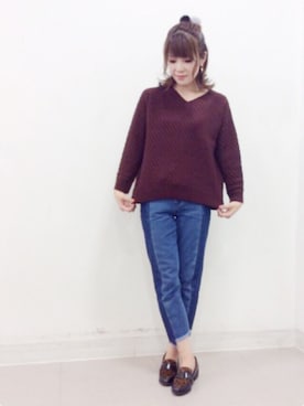 「カットオフ」｜「アイテム（その他シューズ）」を使った、yamanaka miyuki    さん（レディース・157cm）の秋コーディネート