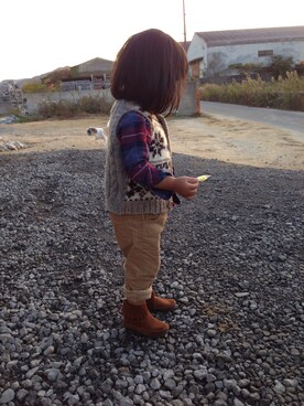 「BEAMS（ビームス）のアイテム（その他アウター）」を使った、nichi nichiさん（キッズ・90cm）の冬コーディネート
