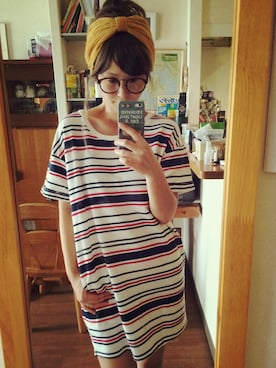 「OZOC（オゾック）のアイテム（チュニック）」を使った、mama69さん（レディース・156cm）の夏コーディネート