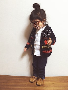 「カウチン」｜rottaさん（キッズ・80cm）の秋コーディネート