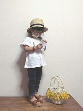 「フェリシモキッズ（フェリシモキッズ）のアイテム（帽子）」を使った、rottaさん（キッズ・90cm）の春コーディネート
