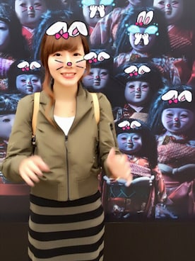 「ボーダースカート」｜「アイテム（その他）」を使った、ma---cha♡さん（レディース・155cm）の秋コーディネート