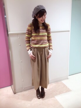 「アイテム（ハンチング/ベレー帽）」を使った、ma---cha♡さん（レディース・155cm・20代）の秋コーディネート