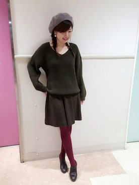 「アイテム（ハンチング/ベレー帽）」を使った、ma---cha♡さん（レディース・155cm・20代）の秋コーディネート