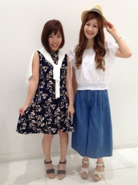 「柄×柄」｜「アイテム（セットアップ）」を使った、ayapanさん（レディース・152cm）の冬コーディネート